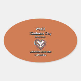 Werelddag van de Vriendelijkheid. Onbegrensde vrie Ovale Sticker