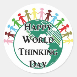 Werelddag van denken ronde sticker