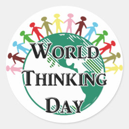 Werelddag van denken ronde sticker