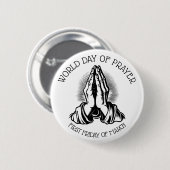 Werelddag van het gebed | Eerste vrijdag van maart Ronde Button 5,7 Cm (Voorkant /achterkant)