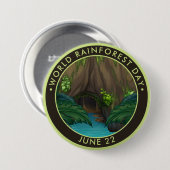 Werelddag van het regenwoud ronde button 7,6 cm (Voorkant /achterkant)