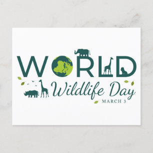 Werelddag van het wild briefkaart