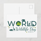 Werelddag van het wild briefkaart (Voorkant / Achterkant)