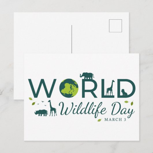 Werelddag van het wild briefkaart (Voorkant / Achterkant)
