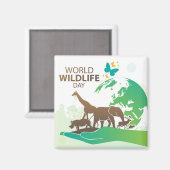 Werelddag van het wild magneet (Voorkant / Achterkant)