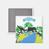 Werelddag van het wild magneet (Voorkant / Achterkant)