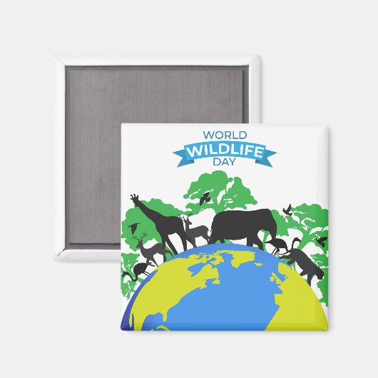 Werelddag van het wild magneet (Voorkant / Achterkant)