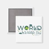 Werelddag van het wild magneet (Voorkant / Achterkant)
