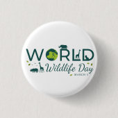 Werelddag van het wild ronde button 3,2 cm (Voorkant)