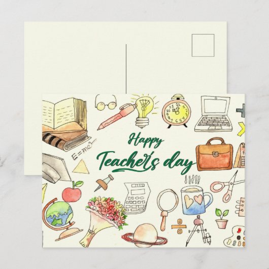 Werelddag van leraren briefkaart (Voorkant / Achterkant)