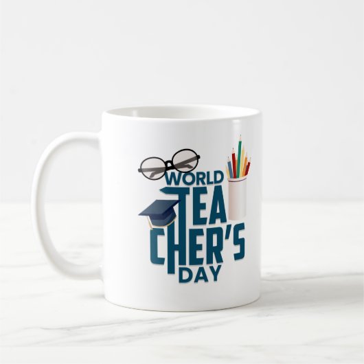 Werelddag van leraren koffiemok (Links)