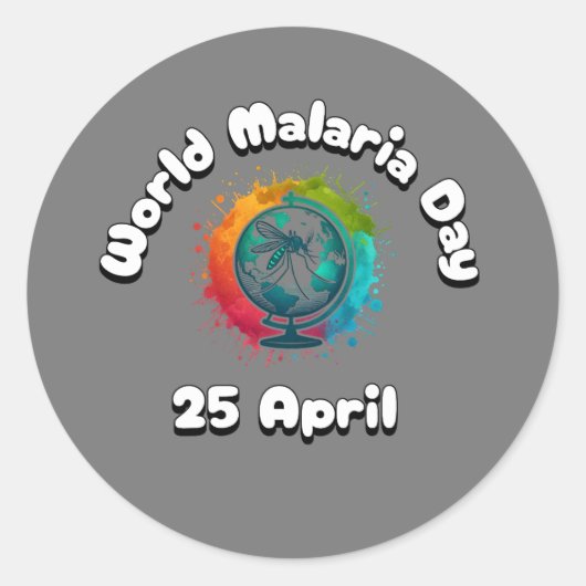 Werelddag van malaria ronde sticker (Voorkant)