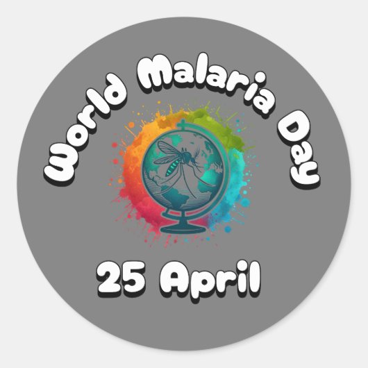 Werelddag van malaria ronde sticker (Voorkant)