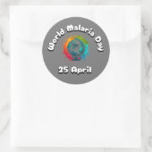Werelddag van malaria ronde sticker (Tas)