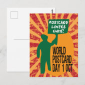 Werelddag voor Briefkaart grappige retro protestma (Voorkant / Achterkant)