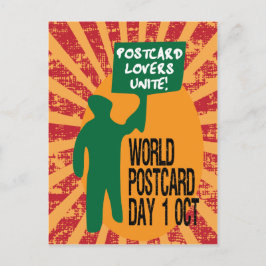 Werelddag voor Briefkaart grappige retro protestma