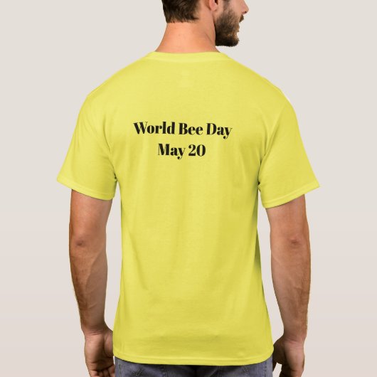 Werelddag voor de dag van de bijendag t-shirt (Achterkant)