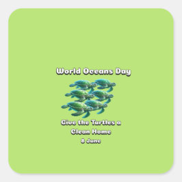 Werelddag voor de Oceanen Vierkante Sticker