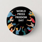 Werelddag voor de persvrijheid ronde button 5,7 cm (Voorkant)