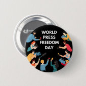 Werelddag voor de persvrijheid ronde button 5,7 cm (Voorkant /achterkant)