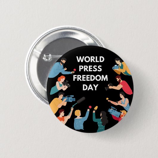 Werelddag voor de persvrijheid ronde button 5,7 cm (Voorkant /achterkant)