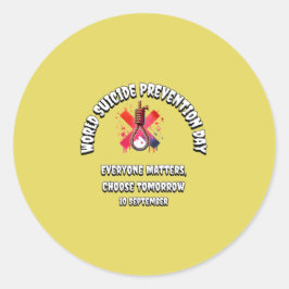 Werelddag voor de preventie van zelfmoord. Iederee Ronde Sticker