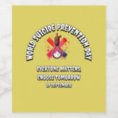 Werelddag voor de preventie van zelfmoord. Iederee Wijn Etiket (Enkel label)