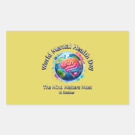 Werelddag voor geestelijke gezondheid. De geest do Rechthoekige Sticker