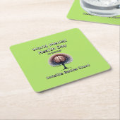 Werelddag voor geestelijke gezondheid. Onzichtbare Kartonnen Onderzetters (Schuin)