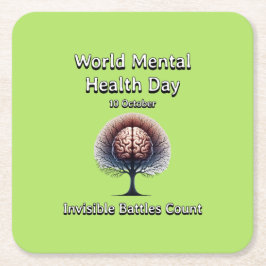 Werelddag voor geestelijke gezondheid. Onzichtbare Kartonnen Onderzetters