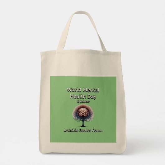 Werelddag voor geestelijke gezondheid. Onzichtbare Tote Bag (Achterkant)