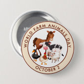Werelddag voor landbouwhuisdieren ronde button 7,6 cm (Voorkant /achterkant)