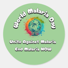 werelddag voor malaria-verenigd tegen malaria ronde sticker