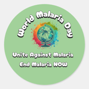 werelddag voor malaria-verenigd tegen malaria ronde sticker