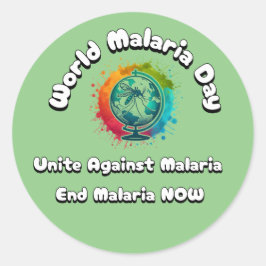werelddag voor malaria-verenigd tegen malaria ronde sticker