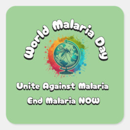 werelddag voor malaria-verenigd tegen malaria vierkante sticker