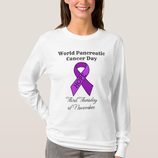 Werelddag voor pancreaskanker t-shirt (Voorkant)