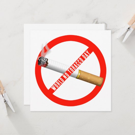 Werelddag voor tabak kaart (Voorkant / Achterkant in situ)