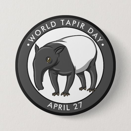 Werelddag voor Tapir Ronde Button 7,6 Cm (Voorkant)