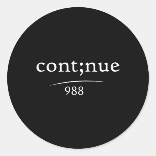 Werelddag voor zelfmoordpreventie, vervolg 9 ronde sticker (Voorkant)