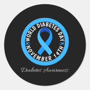 Werelddiabetes Dag 2023 Type 1 Diabetes Awa Ronde Sticker