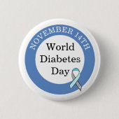Werelddiabetesdag 14 november Bewustzijn Ronde Button 5,7 Cm (Voorkant)
