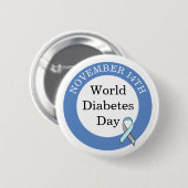 Werelddiabetesdag 14 november Bewustzijn Ronde Button 5,7 Cm (Voorkant /achterkant)