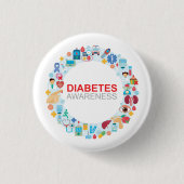 Werelddiabetesdag Bewustzijn Cirkel Button (Voorkant)