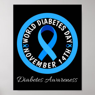 Werelddiabetesdag Type 1 Type 2-diabetesbewustzijn Poster