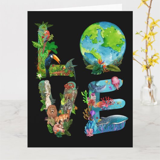 Werelddierdag - bescherming van het Shirt tegen di Kaart (Gele Bloem)