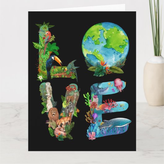 Werelddierdag - bescherming van het Shirt tegen di Kaart (Voorkant)