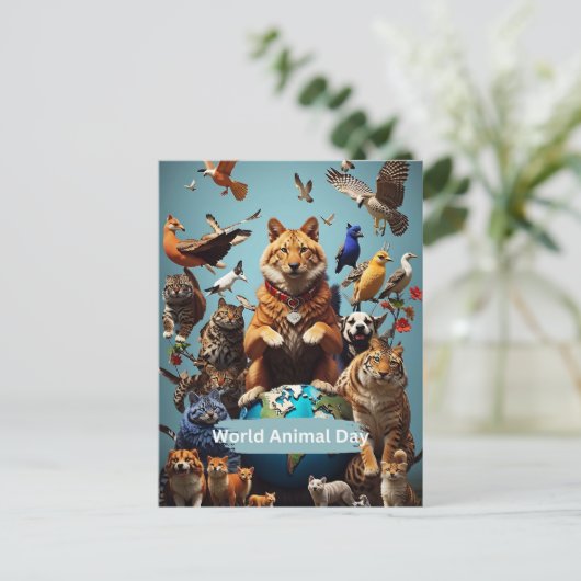 Werelddierdag Briefkaart (Staand voorkant)