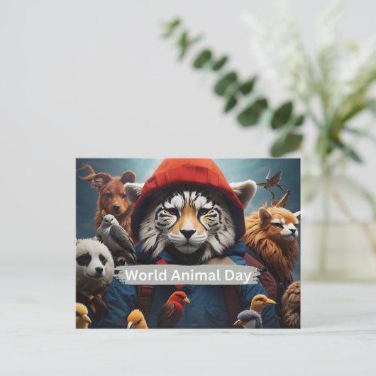 Werelddierdag Briefkaart (Staand voorkant)