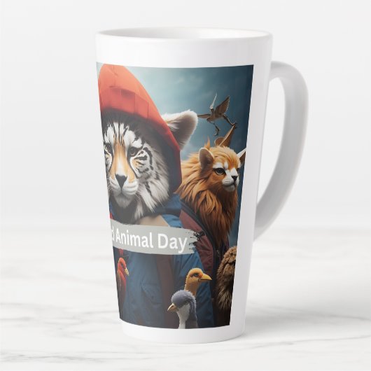 Werelddierdag Latte Mok (Rechterhoek)